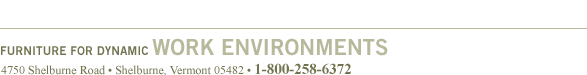 FURNITURE FOR DYNAMIC WORK ENVIRONMENTS  Mesa Contract  4750 Shelburne Road  Shelburne, Vermont 05482  1-800-258-6372